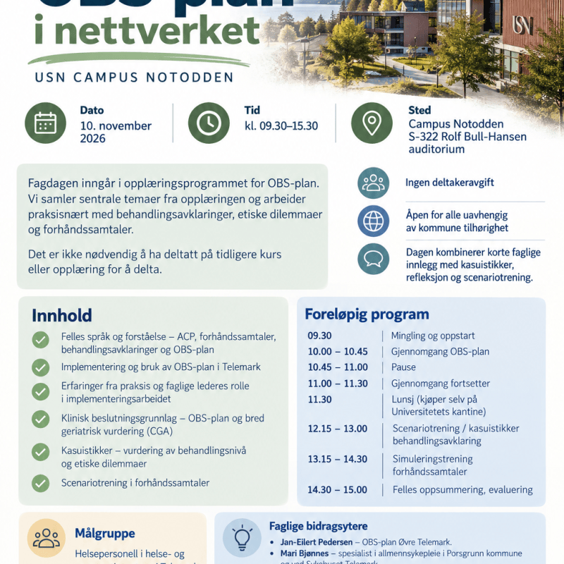 Fagdag i OBS-plan&nbsp;nettverket
